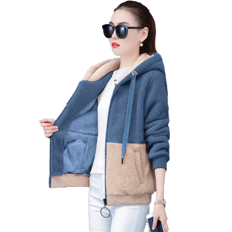 皮毛一体羊羔毛绒韩版2020年短外套 漂亮演义短外套