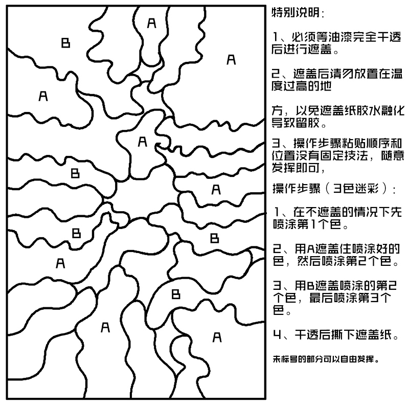 军模枪坦克战车模型上色喷漆1:35/72/48遮盖带三色数码迷彩遮盖纸