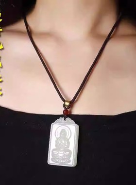 天然和田玉吊坠定制刻字十二生肖