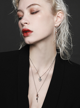 玫瑰独角兽双层毛衣链七夕礼物