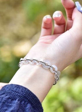 珠宝平安扣白金精工贝手链