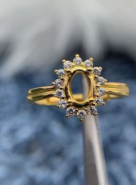 S925银戒指空托时尚气质百搭高级