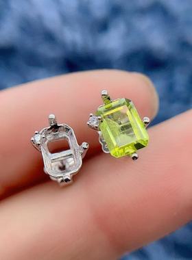 极简风套装空托S925纯银长方形托