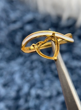 S925银戒指空托时尚精致百搭简单