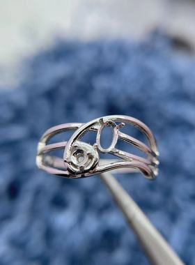 新款双石款戒指空托3*5/3*3mm