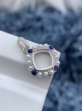 S925银吊坠空托时尚气质高级富贵