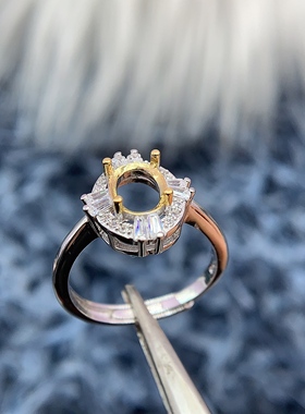 S925银戒指空托气质小众轻奢潮流