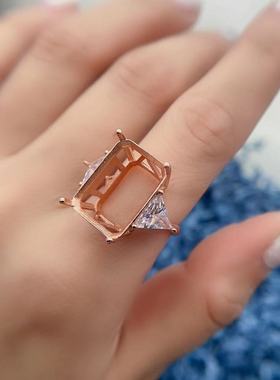 银托彩宝工厂S925银戒指空托