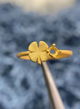 S925银戒指空托简单轻奢高级百搭