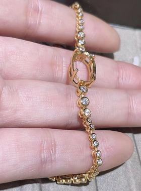 S925银手链空托6*8/10*14mm底托