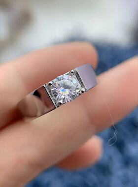 S925纯银男士戒指空托圆形