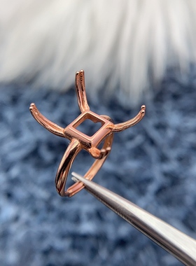 S925银戒指空托时尚气质轻奢高级