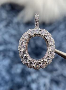 S925银吊坠空托气质轻奢华丽百搭