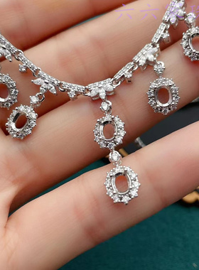 奢华项链托精致晚宴红宝石S925银