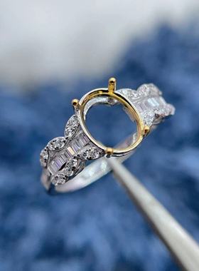 S925纯银戒指空托7*9/6*6mm精工