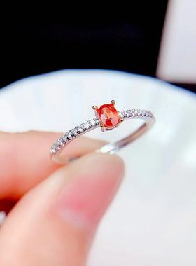 简约小宝石银托S925银托戒指