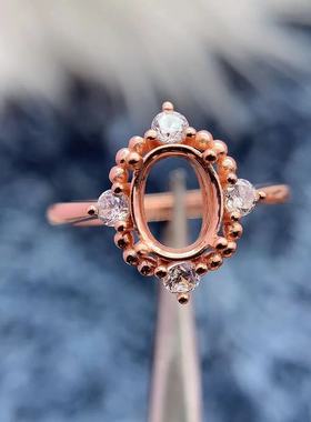 S925银戒指空托精致气质高级百搭