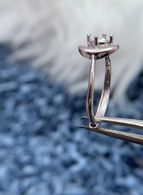 S925银戒指空托轻奢小众简单可爱