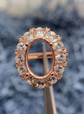 S925银戒指空托精致时尚气质百搭