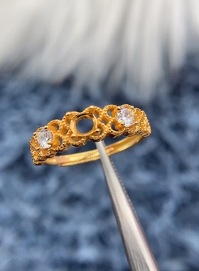 S925银戒指空托气质轻奢高级百搭