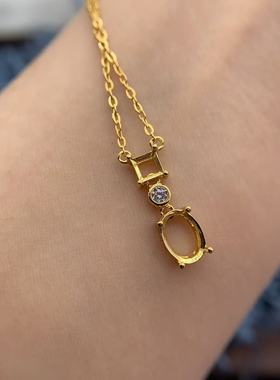 S925银项链空托精致时尚高级百搭