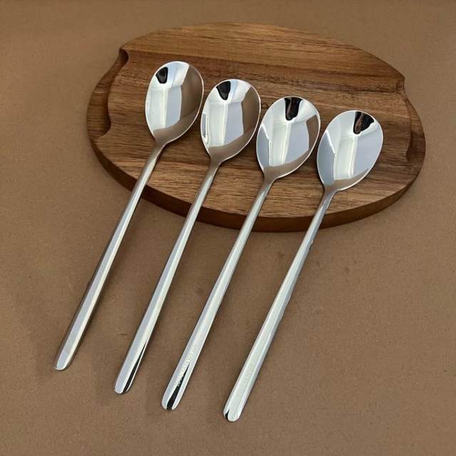 316 stainless steel spoon long handle Korean household adult children's spoon for meals and soups, large spoons for deepening round