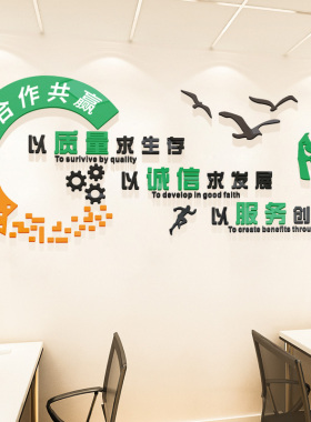 合作共赢办公室励志文化墙贴
