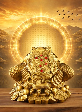 铜金蟾摆件客厅三足金蟾纯黄铜金蟾蜍家居三脚铜金蝉店铺开业礼品