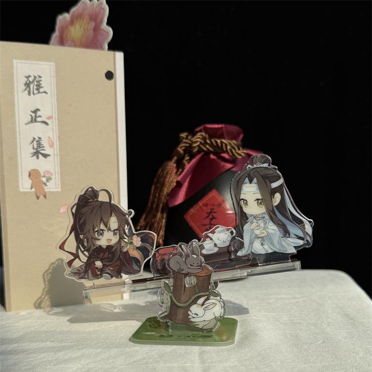 正品代购古茗魔道祖师主题店联名周边魏婴蓝湛徽章亚克力透卡卷轴 - 图1