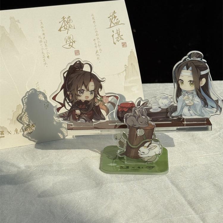 正品代购古茗魔道祖师主题店联名周边魏婴蓝湛徽章亚克力透卡卷轴 - 图2