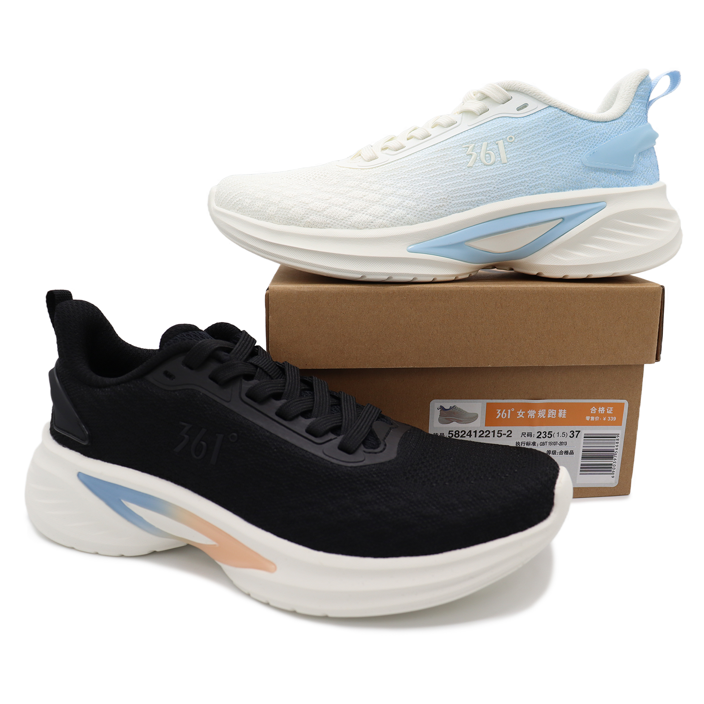 361度女鞋2024年春季女子透气缓震运动鞋针织回弹跑步鞋专柜同款 - 图0