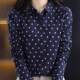 ພາກຮຽນ spring ຮູບແບບໃຫມ່ຝຣັ່ງ polka dot ເສື້ອແມ່ຍິງແຂນຍາວ polo collar temperament slim bottoming ເສື້ອຕ່າງປະເທດແບບເສື້ອຝ້າຍເທິງ