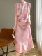 Tencel ຝ້າຍຈີນແບບໃຫມ່ປັບປຸງຍາວ cheongsam 2025 summer ໃຫມ່ຂອງແມ່ຍິງແຫ່ງຊາດ retro slim dress