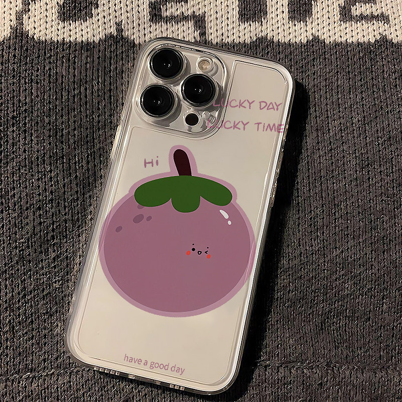 茄子表情适用苹果16pro手机壳iPhone15promax新款13华为mate60荣耀200防摔12小米14透明vivo全包oppo软壳k70