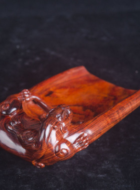 印度小叶紫檀螭龙茶则手工孤品
