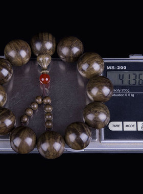 四川阴沉木满水波纹一物一拍手串