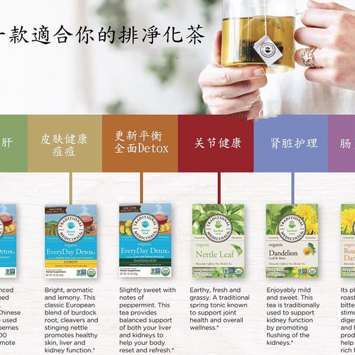 章小蕙Traditional美国认证TM畅便解腻缓油草本茶下颌豆蒲公英 - 图3
