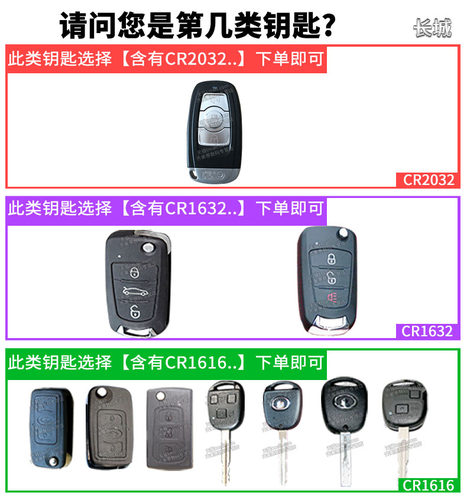 长城C30 C50 M4炫丽 腾翼M2凌傲 遥控器汽车钥匙电池原装原厂专用松下纽扣电子2010款2012年2013 2015 2016 - 图3