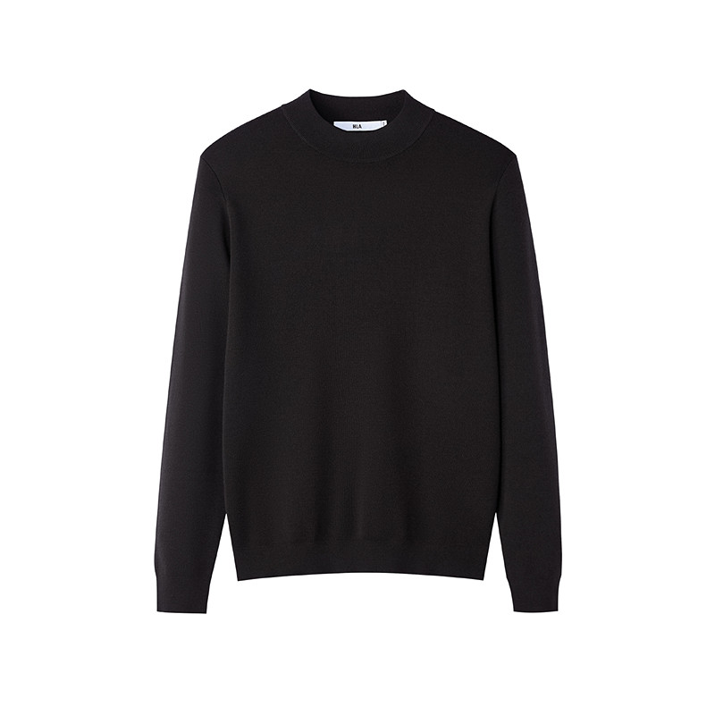 HLA/海澜之家时尚半高领长袖针织衫25秋季新纯色可机洗纯羊毛衫男,淘宝优惠券,粉丝福利购,淘宝优惠卷