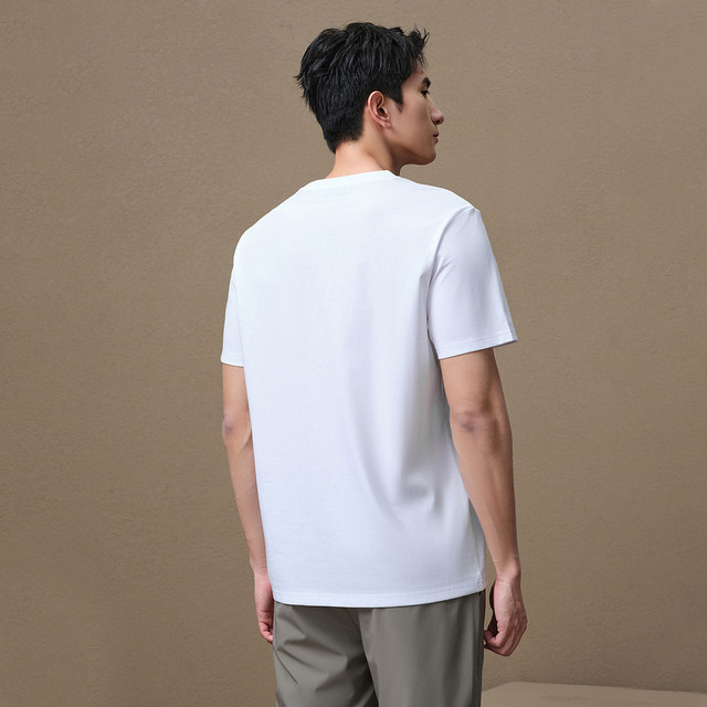 Heilan House white printed short-sleeved T-shirt for men