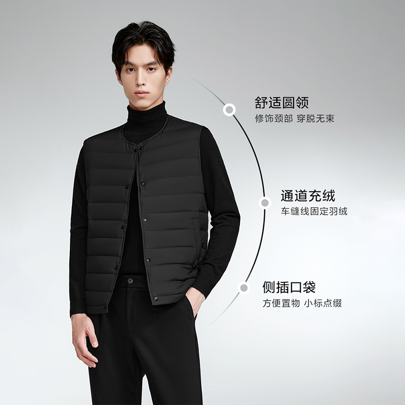 海澜之家羽绒马甲男士内穿羽绒服中老年短款内胆背心爸爸装冬马夹 - 图2