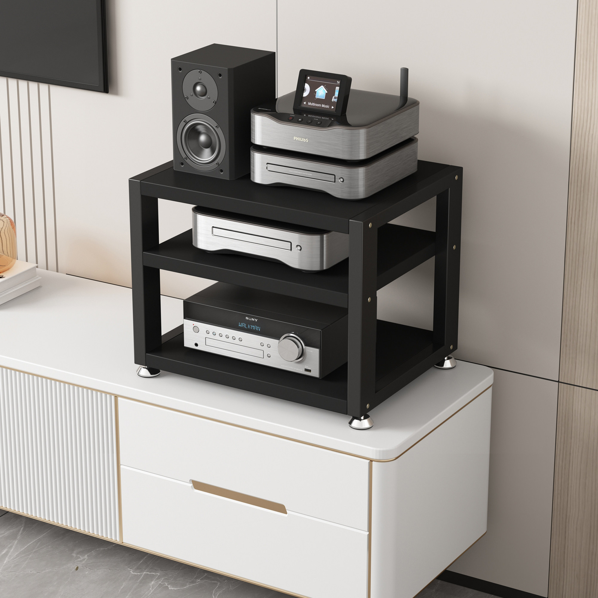 小尺寸桌面功放机架耳机放大器支架解码器CD机声卡调音台支架子,淘宝优惠券,粉丝福利购,淘宝优惠卷