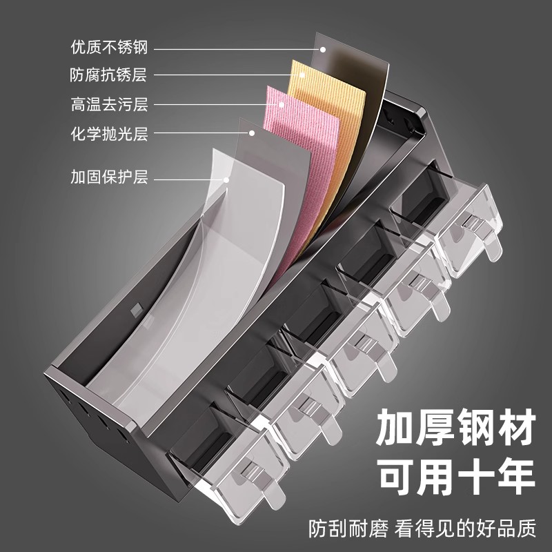 德国品质厨房调料置物架免打孔多功能壁挂调味品组合套装厨房家用 - 图3