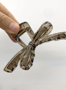 透明蝴蝶结抓夹发夹女简约盘发