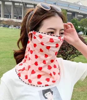 防晒面纱骑行面巾护颈透气遮阳夏