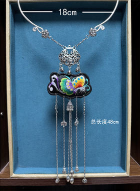 新款原创民族风手工项链刺绣项圈颈饰仿古挂件布艺服装百搭配饰