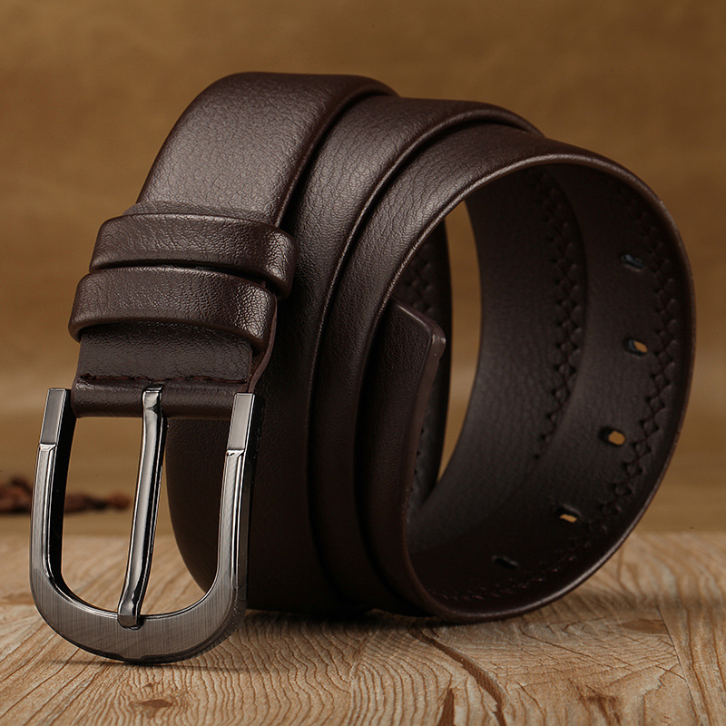 2023 Men's needle buckle belt fashion casual black belts-图1