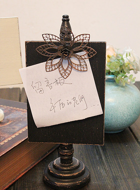 乡村复古做旧风便签夹家居装饰