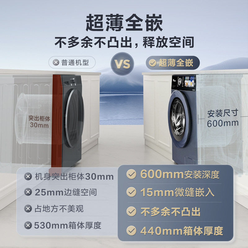 【超薄新品】小天鹅洗衣机家用滚筒 小天鹅胤美洗衣机