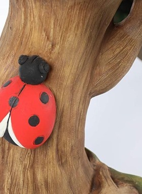 跨境家居庭院装饰仿真树创意太阳花工艺品摆件花园小鸟歇息平台